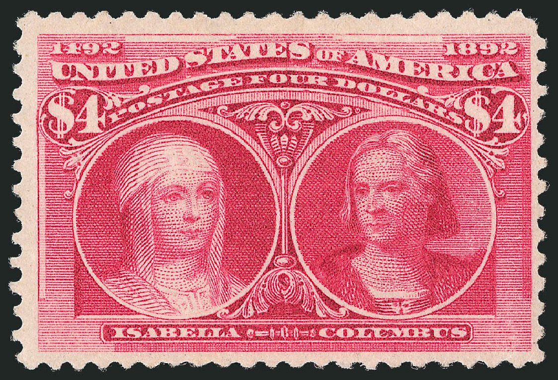 US Stamp Price Scott # 244: 1893 US$4.00 Columbian Exposition. Robert Siegel Auction Galleries, Dec 2009, Sale 982, Lot 5589
