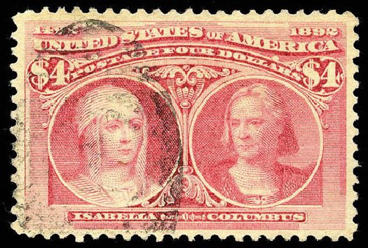 Price of US Stamps Scott #244: US$4.00 1893 Columbian Exposition. Matthew Bennett International, Apr 2008, Sale 326, Lot 230