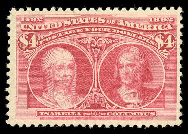 Values of US Stamps Scott Cat. # 244: US$4.00 1893 Columbian Exposition. Matthew Bennett International, Sep 2010, Sale 331, Lot 600