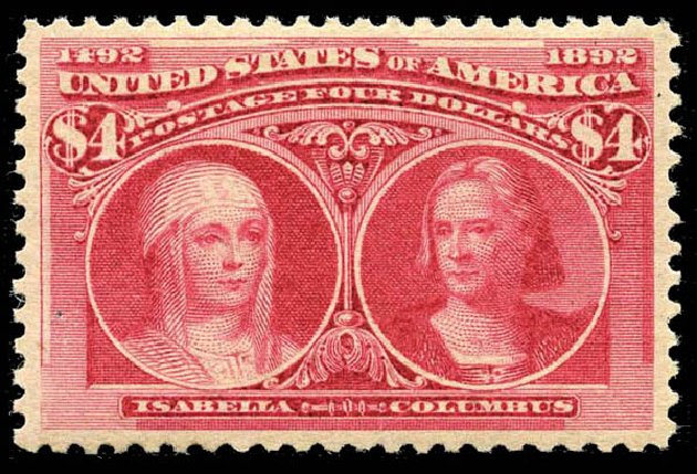 Prices of US Stamps Scott #244: US$4.00 1893 Columbian Exposition. Matthew Bennett International, Feb 2012, Sale 340, Lot 330