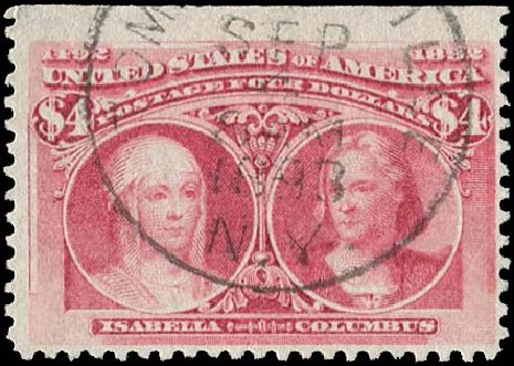 Price of US Stamp Scott #244: US$4.00 1893 Columbian Exposition. Regency-Superior, Jan 2015, Sale 109, Lot 940