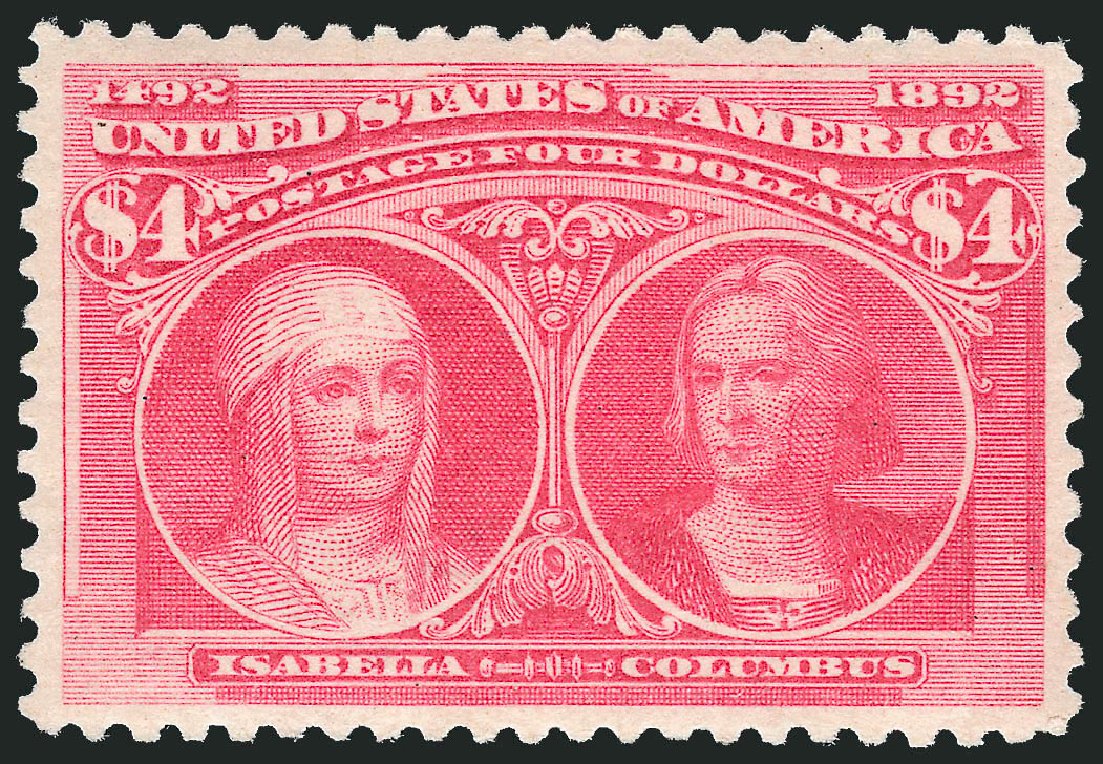 Values of US Stamp Scott Cat. # 244 - US$4.00 1893 Columbian Exposition. Robert Siegel Auction Galleries, Jun 2012, Sale 1025, Lot 190