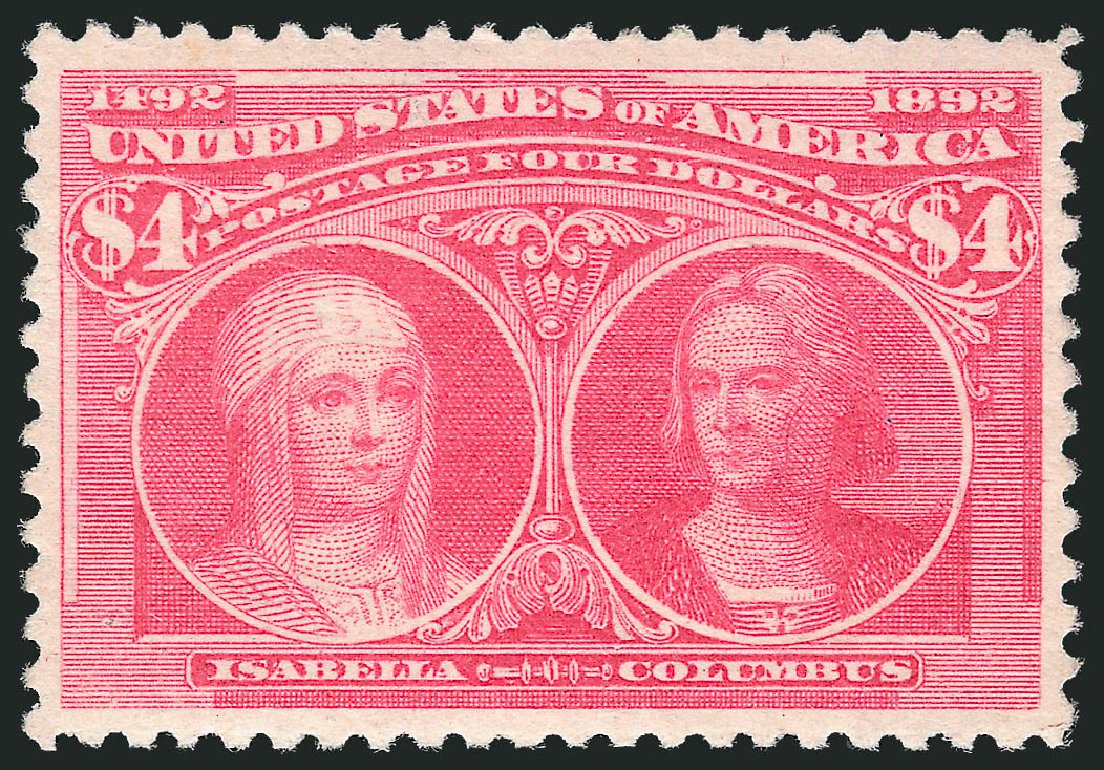 Price of US Stamps Scott Catalogue #244 - 1893 US$4.00 Columbian Exposition. Robert Siegel Auction Galleries, Oct 2010, Sale 997, Lot 5720