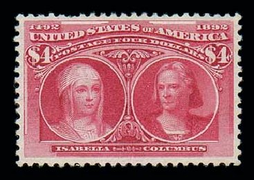 Price of US Stamp Scott Cat. # 244 - US$4.00 1893 Columbian Exposition. Matthew Bennett International, Jun 2007, Sale 319, Lot 1271
