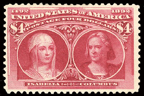 Prices of US Stamp Scott Cat. # 244: 1893 US$4.00 Columbian Exposition. Cherrystone Auctions, Mar 2009, Sale 200903, Lot 171