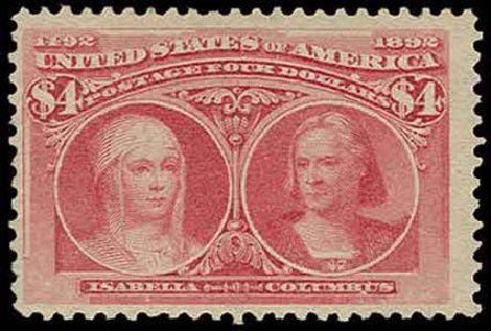 US Stamps Prices Scott 244 - US$4.00 1893 Columbian Exposition. H.R. Harmer, Nov 2013, Sale 3004, Lot 1181