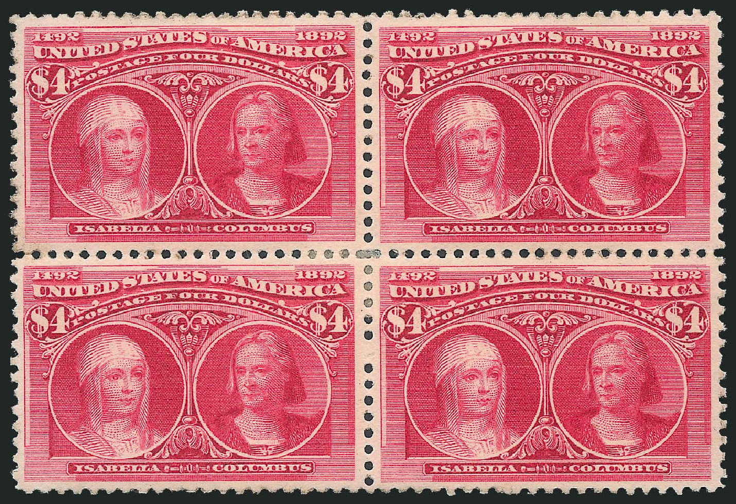 US Stamp Price Scott 244 - US$4.00 1893 Columbian Exposition. Robert Siegel Auction Galleries, Oct 2011, Sale 1014, Lot 1561