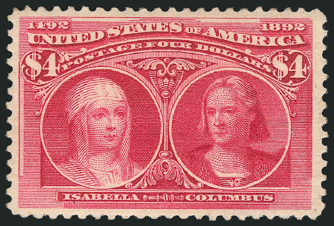 US Stamp Value Scott Cat. 244: 1893 US$4.00 Columbian Exposition. Robert Siegel Auction Galleries, Dec 2013, Sale 1062, Lot 431