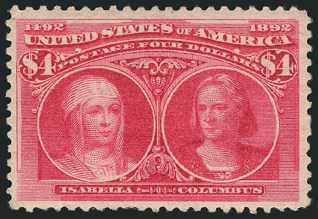 Price of US Stamp Scott Catalog 244: 1893 US$4.00 Columbian Exposition. Robert Siegel Auction Galleries, Sep 2014, Sale 1078, Lot 371