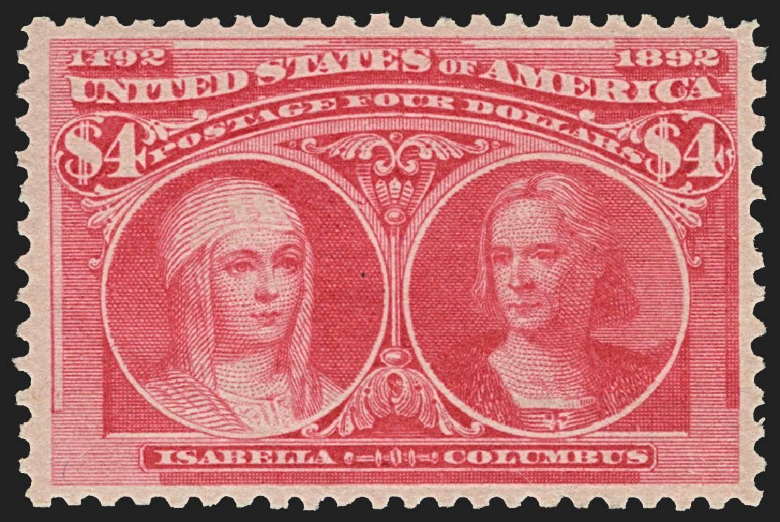 Price of US Stamp Scott Catalog 244: 1893 US$4.00 Columbian Exposition. Robert Siegel Auction Galleries, Jul 2015, Sale 1107, Lot 341