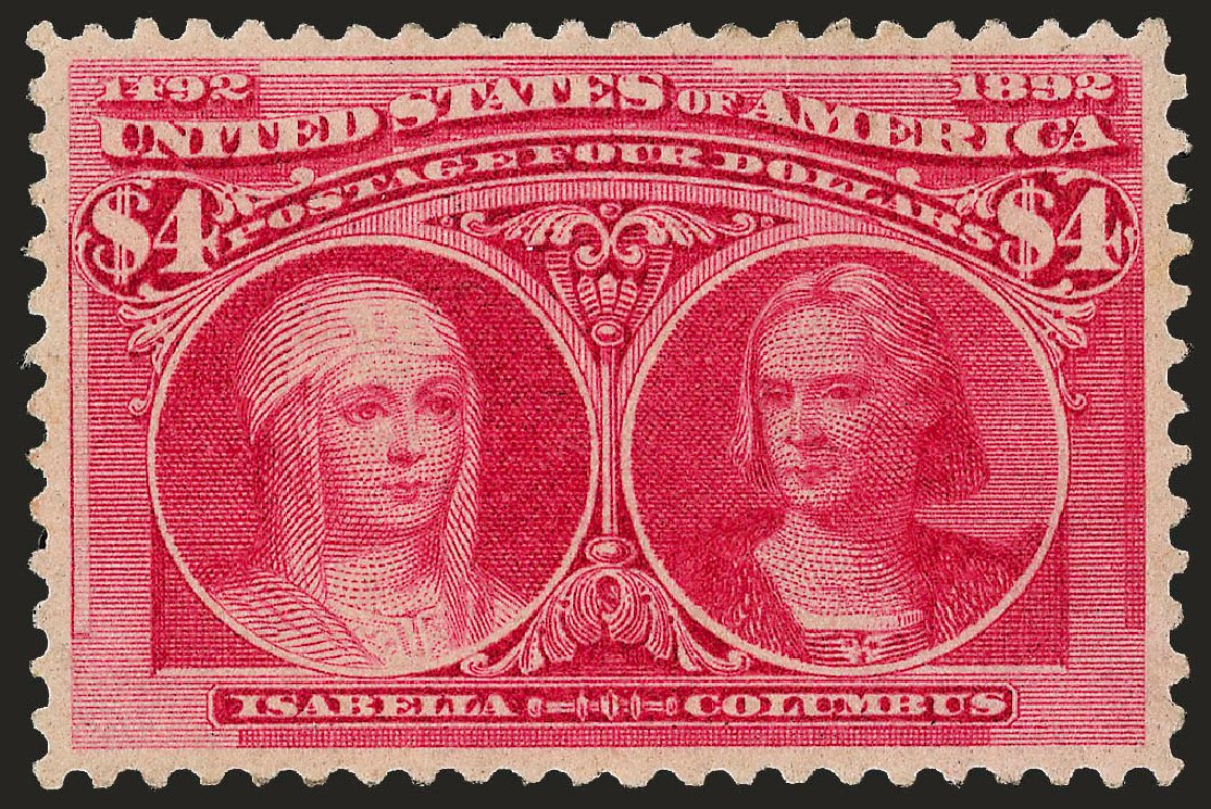US Stamps Value Scott Cat. #244 - US$4.00 1893 Columbian Exposition. Robert Siegel Auction Galleries, Oct 2008, Sale 963, Lot 871