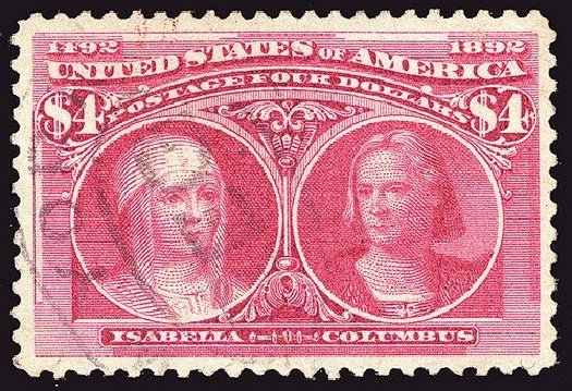 Value of US Stamp Scott Cat. #244 - 1893 US$4.00 Columbian Exposition. Spink Shreves Galleries, Jan 2014, Sale 146, Lot 311