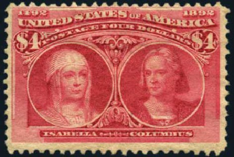 Prices of US Stamps Scott Catalog 244: 1893 US$4.00 Columbian Exposition. Harmer-Schau Auction Galleries, May 2012, Sale 93, Lot 304