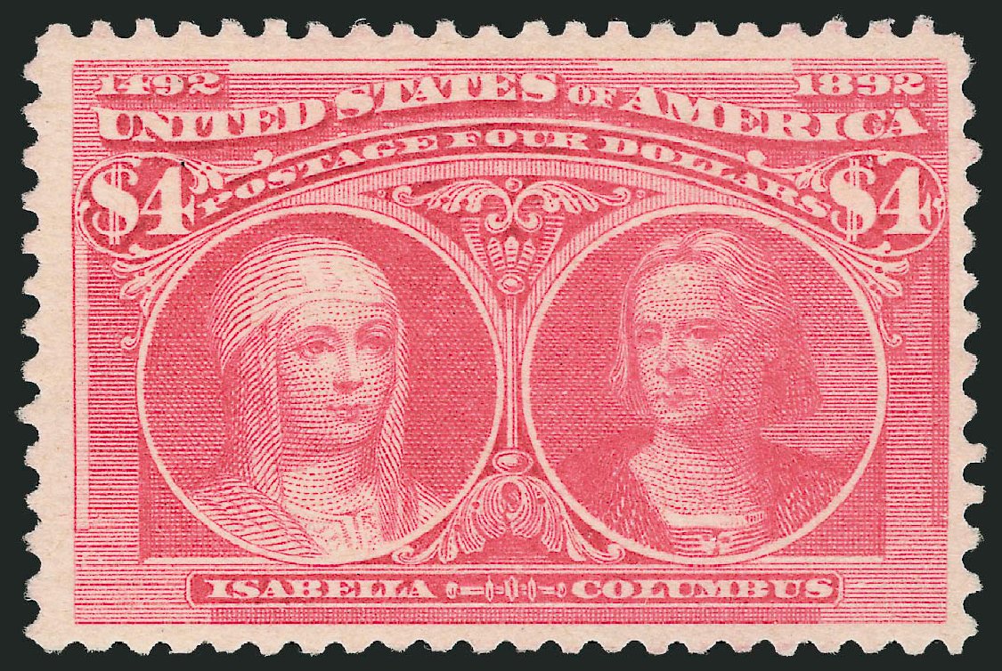 US Stamp Price Scott Cat. #244 - 1893 US$4.00 Columbian Exposition. Robert Siegel Auction Galleries, Mar 2012, Sale 1019, Lot 574