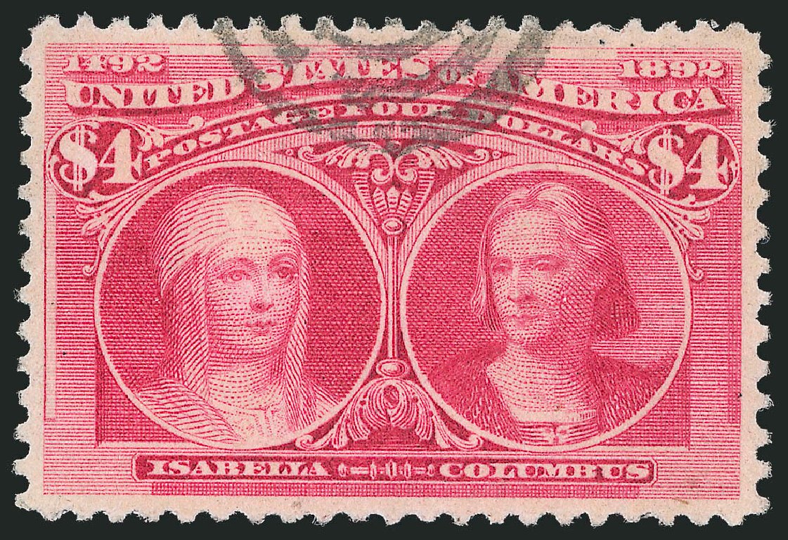 US Stamp Value Scott Catalog #244 - US$4.00 1893 Columbian Exposition. Robert Siegel Auction Galleries, Dec 2012, Sale 1037, Lot 1854