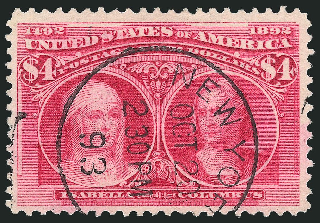 Value of US Stamp Scott Cat. 244 - US$4.00 1893 Columbian Exposition. Robert Siegel Auction Galleries, Sep 2014, Sale 1078, Lot 374