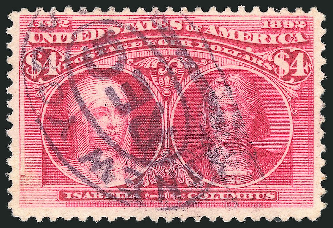 Prices of US Stamps Scott Catalogue #244 - 1893 US$4.00 Columbian Exposition. Robert Siegel Auction Galleries, Apr 2015, Sale 1096, Lot 434