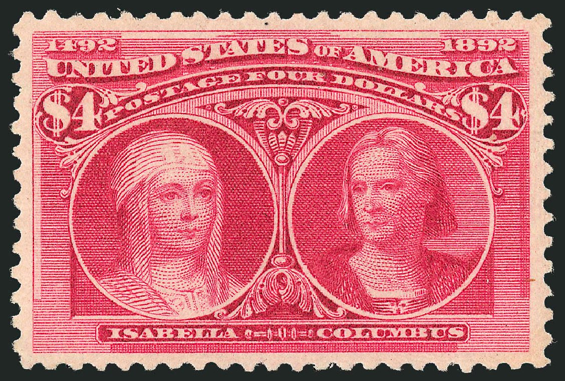 Value of US Stamp Scott # 244 - 1893 US$4.00 Columbian Exposition. Robert Siegel Auction Galleries, Dec 2008, Sale 967, Lot 4414
