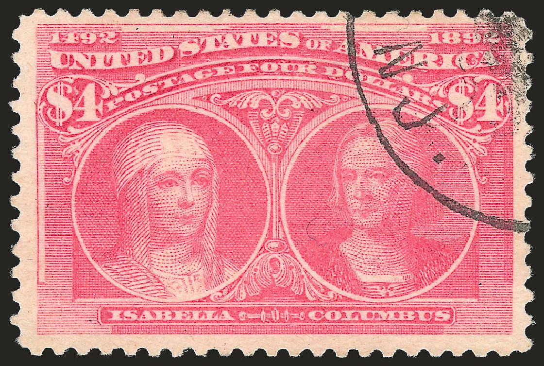 Value of US Stamps Scott Cat. #244 - 1893 US$4.00 Columbian Exposition. Robert Siegel Auction Galleries, Apr 2010, Sale 984, Lot 614