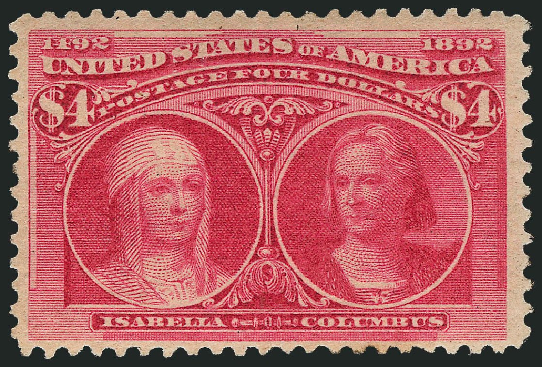 US Stamps Price Scott Cat. #244: 1893 US$4.00 Columbian Exposition. Robert Siegel Auction Galleries, Oct 2010, Sale 997, Lot 5724