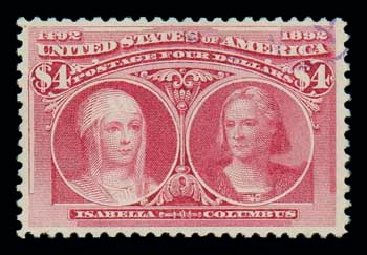 US Stamps Price Scott # 244: 1893 US$4.00 Columbian Exposition. Matthew Bennett International, Dec 2007, Sale 323, Lot 465