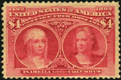 Prices of US Stamps Scott # 244: US$4.00 1893 Columbian Exposition. Harmer-Schau Auction Galleries, May 2012, Sale 93, Lot 305