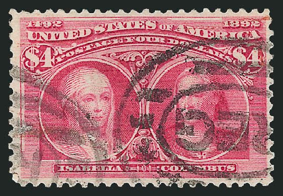 Costs of US Stamps Scott Catalog #244 - US$4.00 1893 Columbian Exposition. Robert Siegel Auction Galleries, Mar 2011, Sale 1007, Lot 2455