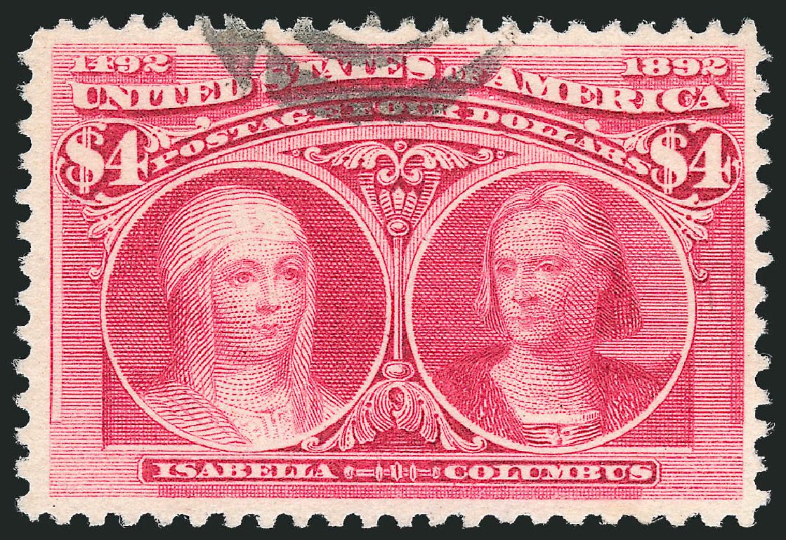 Costs of US Stamps Scott Catalogue #244: 1893 US$4.00 Columbian Exposition. Robert Siegel Auction Galleries, Jun 2012, Sale 1026, Lot 1325