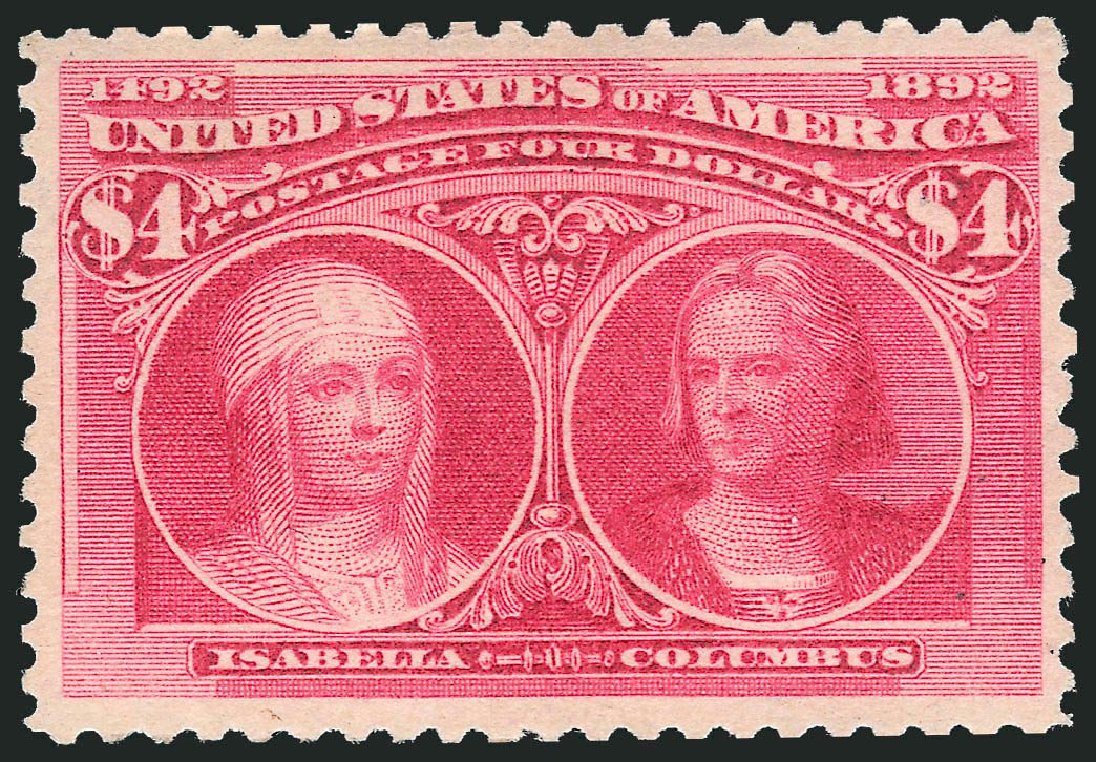 Price of US Stamps Scott # 244: 1893 US$4.00 Columbian Exposition. Robert Siegel Auction Galleries, Apr 2014, Sale 1068, Lot 185
