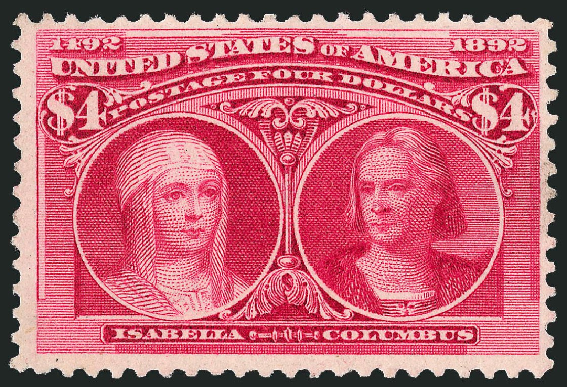 Value of US Stamp Scott Catalog # 244: 1893 US$4.00 Columbian Exposition. Robert Siegel Auction Galleries, Sep 2008, Sale 962, Lot 2525