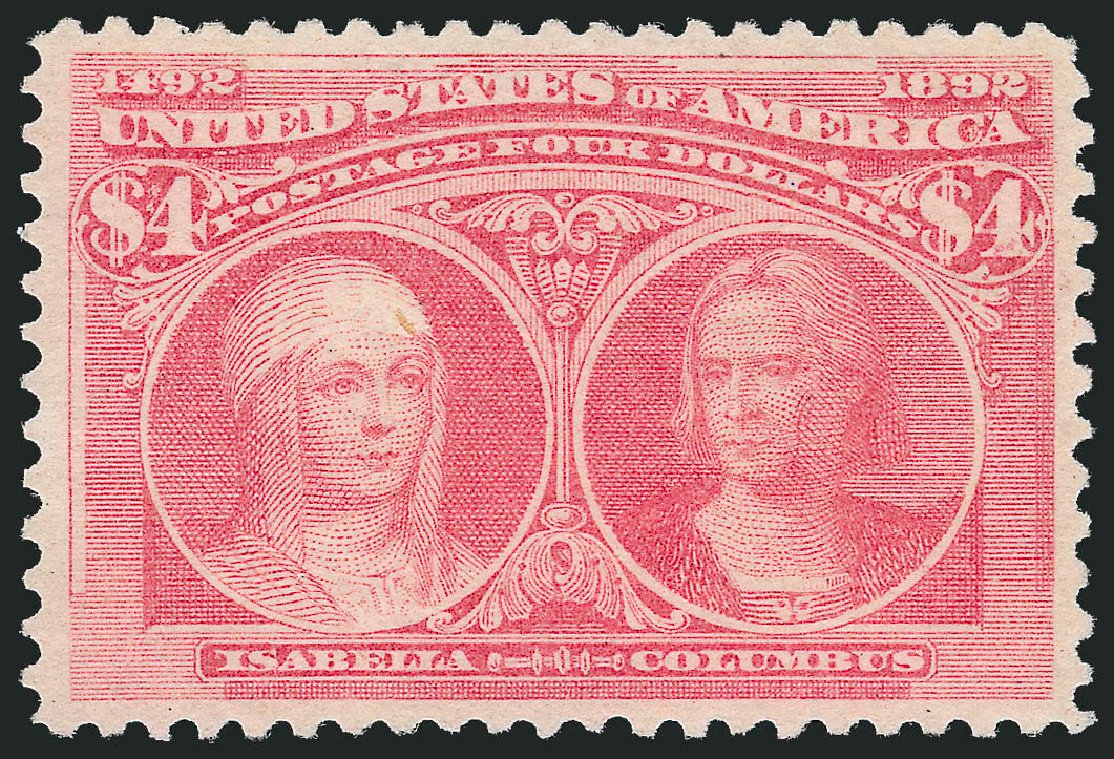 Cost of US Stamp Scott Catalog #244 - US$4.00 1893 Columbian Exposition. Robert Siegel Auction Galleries, Oct 2010, Sale 997, Lot 5725