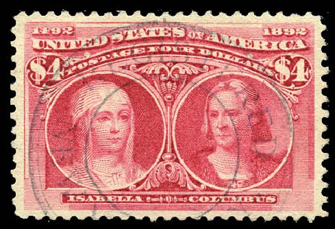 Prices of US Stamp Scott Catalog #244 - 1893 US$4.00 Columbian Exposition. Matthew Bennett International, Feb 2012, Sale 340, Lot 332