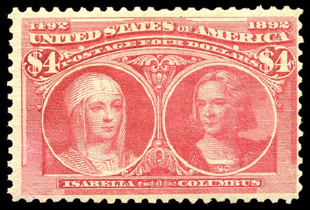Costs of US Stamp Scott Cat. 244 - 1893 US$4.00 Columbian Exposition. Matthew Bennett International, May 2014, Sale 350, Lot 372