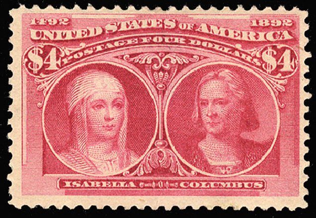 US Stamps Price Scott Catalog 244: US$4.00 1893 Columbian Exposition. Cherrystone Auctions, Jan 2009, Sale 200901, Lot 172