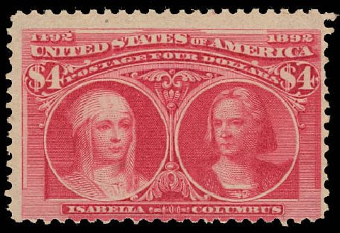 US Stamps Price Scott Catalogue #244 - US$4.00 1893 Columbian Exposition. Daniel Kelleher Auctions, Aug 2012, Sale 631, Lot 922