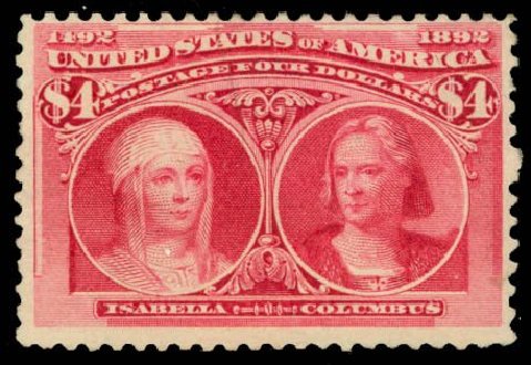 Prices of US Stamp Scott #244 - US$4.00 1893 Columbian Exposition. Daniel Kelleher Auctions, May 2014, Sale 652, Lot 382