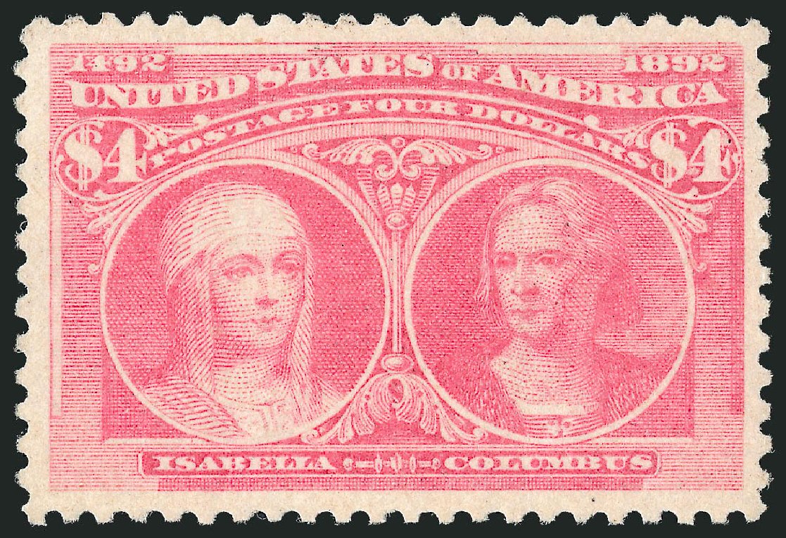 US Stamp Prices Scott Cat. # 244 - US$4.00 1893 Columbian Exposition. Robert Siegel Auction Galleries, Dec 2010, Sale 1000, Lot 1142