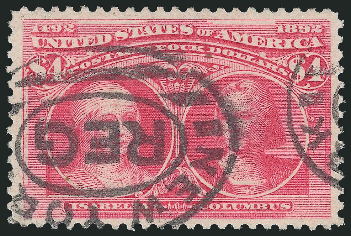 Values of US Stamps Scott Catalog # 244: US$4.00 1893 Columbian Exposition. Robert Siegel Auction Galleries, Nov 2013, Sale 1061, Lot 3732