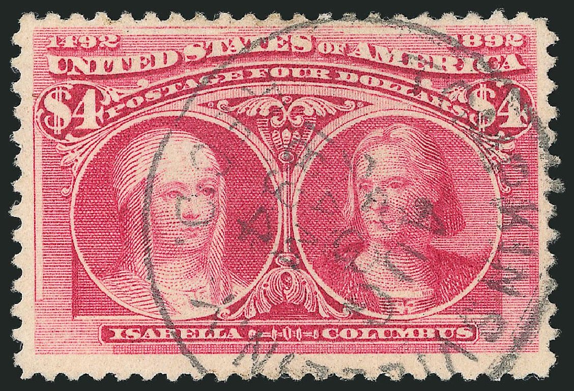 Price of US Stamps Scott Catalogue #244: US$4.00 1893 Columbian Exposition. Robert Siegel Auction Galleries, Jul 2014, Sale 1077, Lot 182