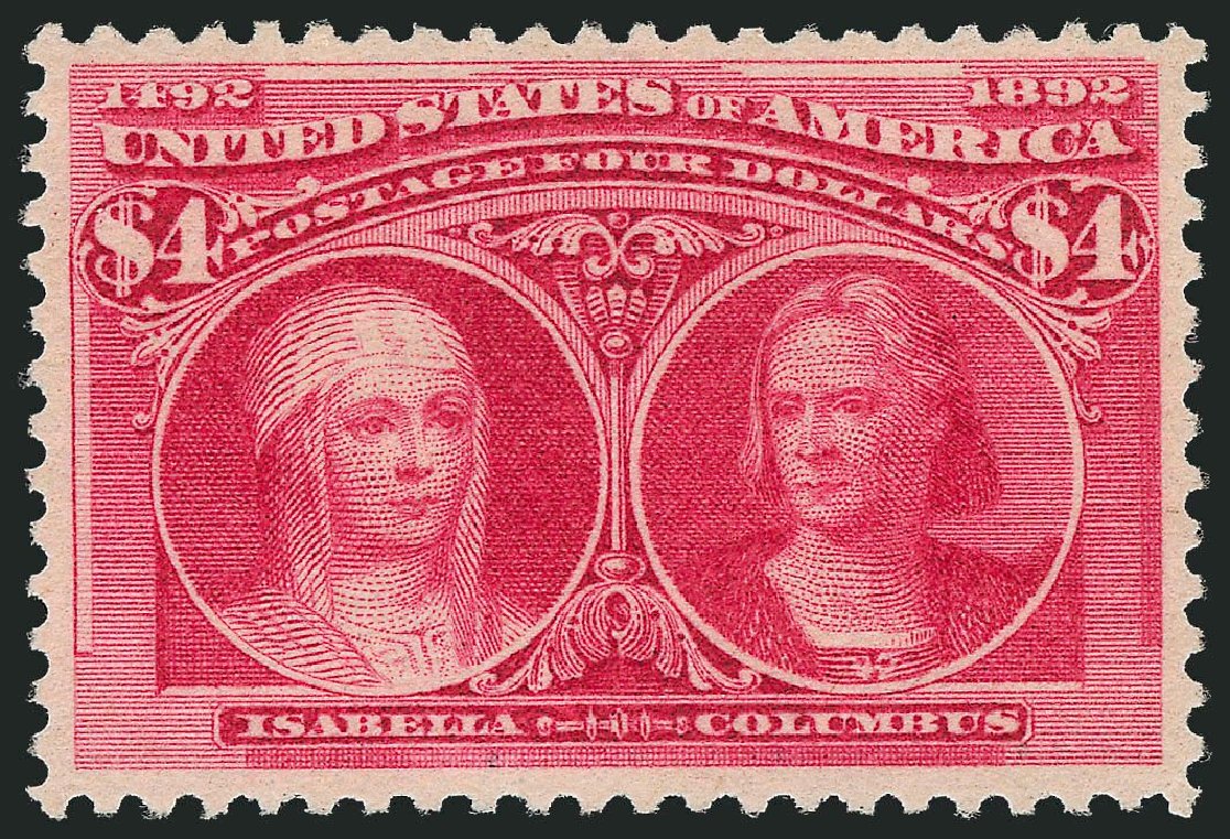 US Stamp Value Scott Catalogue #244 - 1893 US$4.00 Columbian Exposition. Robert Siegel Auction Galleries, Sep 2014, Sale 1078, Lot 372