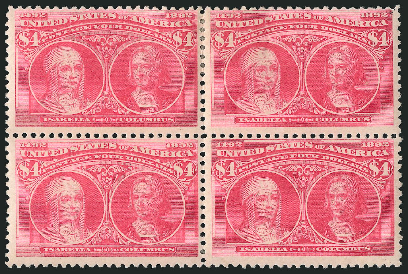 Costs of US Stamp Scott Catalog 244 - US$4.00 1893 Columbian Exposition. Robert Siegel Auction Galleries, Apr 2015, Sale 1096, Lot 432