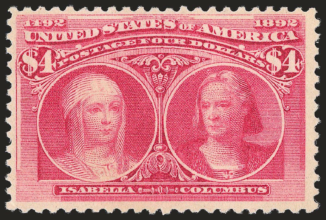 Price of US Stamps Scott Cat. #244: 1893 US$4.00 Columbian Exposition. Robert Siegel Auction Galleries, Apr 2010, Sale 984, Lot 612