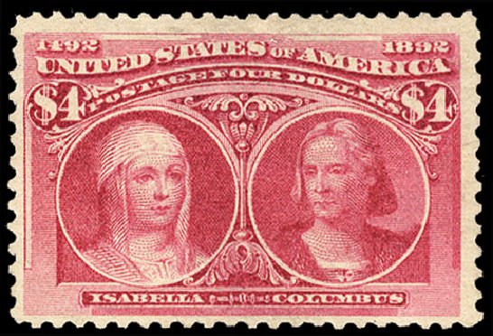 US Stamp Value Scott Catalog # 244: US$4.00 1893 Columbian Exposition. Cherrystone Auctions, Jan 2009, Sale 200901, Lot 173