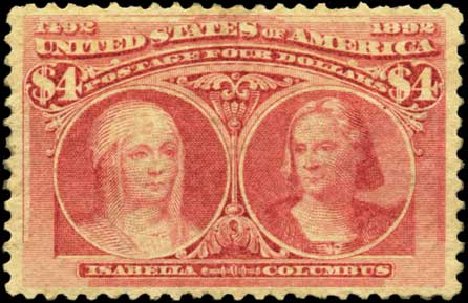 US Stamps Value Scott Catalog # 244: US$4.00 1893 Columbian Exposition. Harmer-Schau Auction Galleries, Feb 2012, Sale 92, Lot 1013