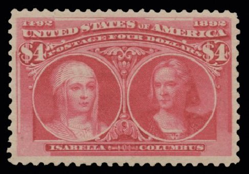 US Stamp Prices Scott Catalogue 244 - 1893 US$4.00 Columbian Exposition. H.R. Harmer, May 2014, Sale 3005, Lot 1183