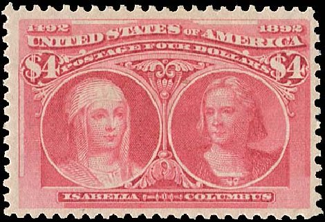 US Stamp Price Scott Catalogue # 244 - US$4.00 1893 Columbian Exposition. Regency-Superior, Aug 2015, Sale 112, Lot 473