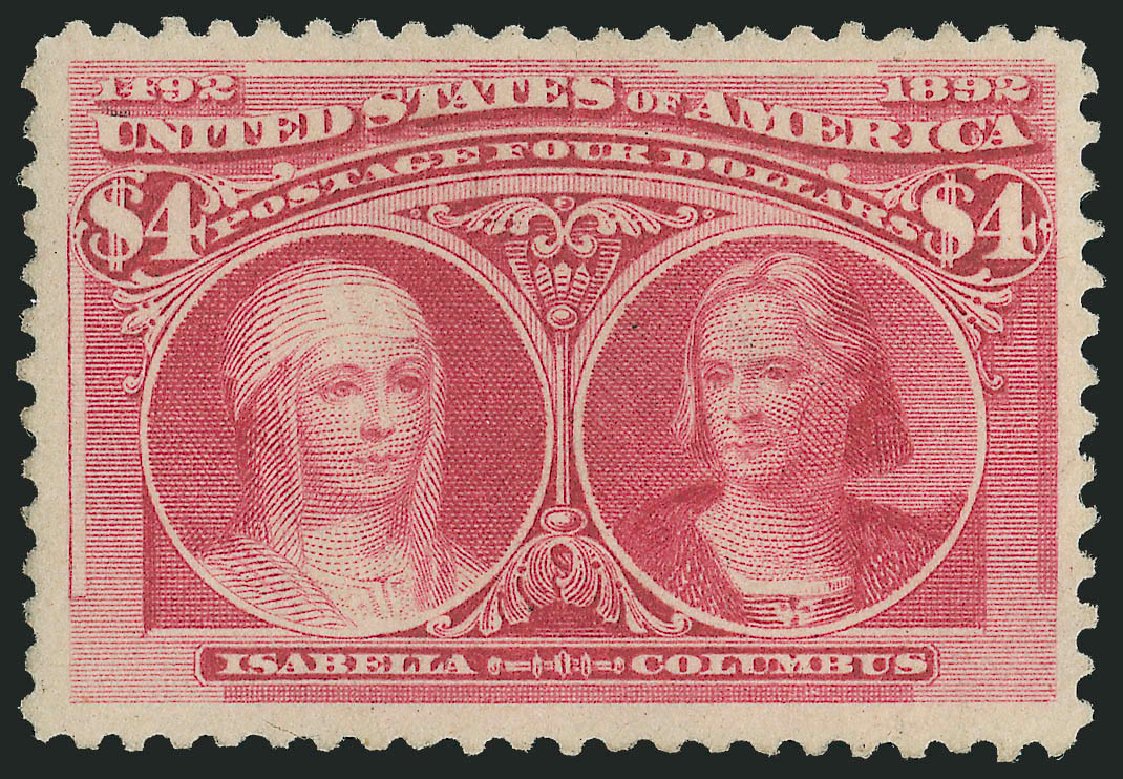 Cost of US Stamp Scott Catalogue #244: 1893 US$4.00 Columbian Exposition. Robert Siegel Auction Galleries, Jun 2011, Sale 1011, Lot 603