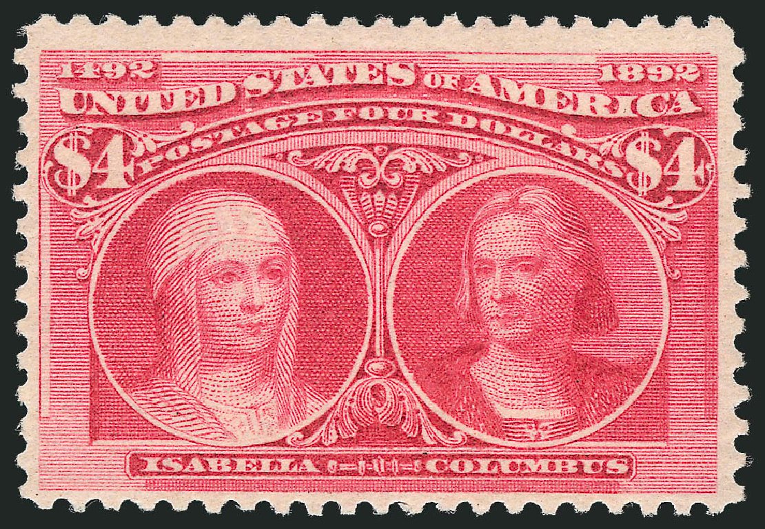 Value of US Stamp Scott 244 - 1893 US$4.00 Columbian Exposition. Robert Siegel Auction Galleries, Dec 2012, Sale 1037, Lot 1853