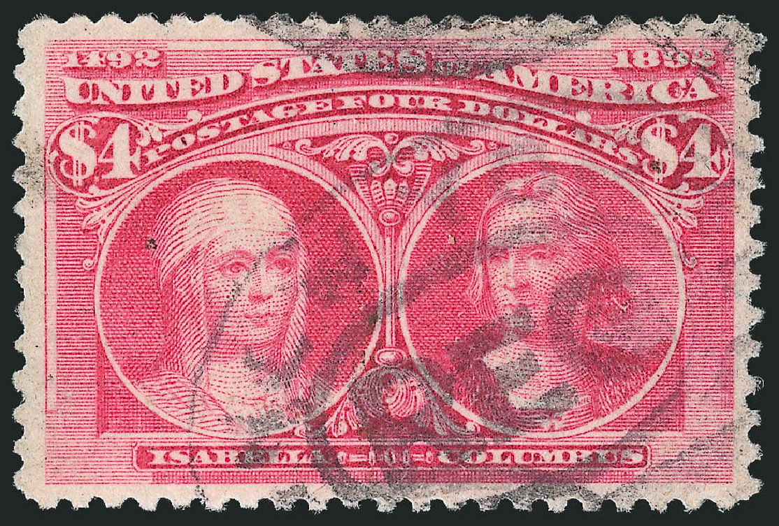 Costs of US Stamp Scott Cat. 244 - US$4.00 1893 Columbian Exposition. Robert Siegel Auction Galleries, Apr 2010, Sale 984, Lot 613