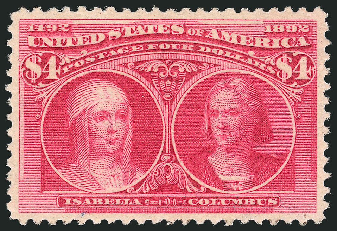 Price of US Stamp Scott Catalogue 244: 1893 US$4.00 Columbian Exposition. Robert Siegel Auction Galleries, Oct 2010, Sale 997, Lot 5723